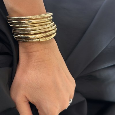 14K Gold Flexible Italian Bracelet - Thumbnail