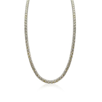 by Eda Çetin - 3 mm Champagne Tennis Necklace - 50 cm