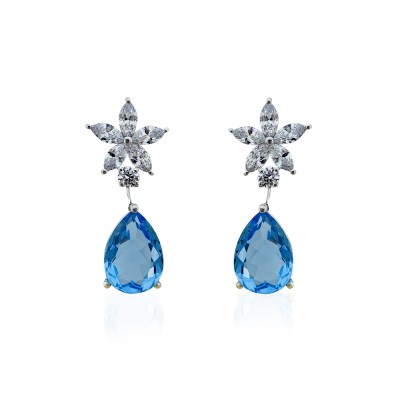 Aqua Drop Earrings - Thumbnail