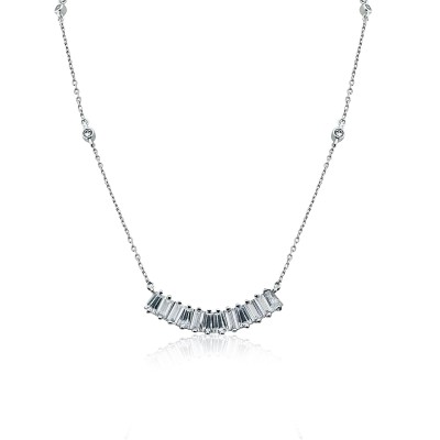 Baguette Stone Row Necklace