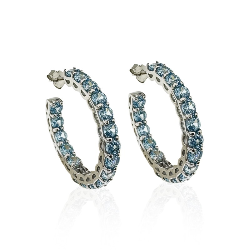 Blue Topaz Hoop Earrings