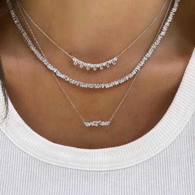 Broken Baguette Necklace - Thumbnail