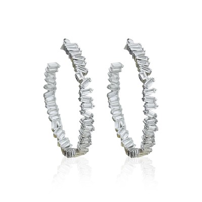 by Eda Çetin - Broken Baguette Stone Hoop Earrings (1)