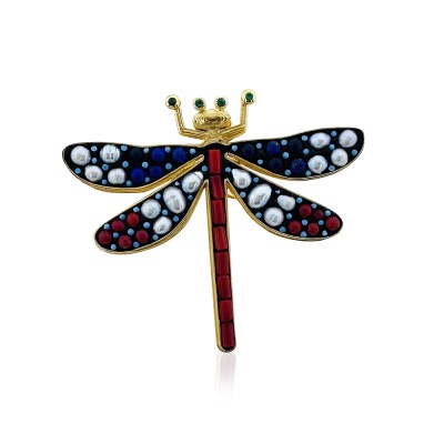 by Eda Çetin - Colorful Dragonfly Collection Brooch