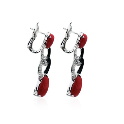 Coral Italian Earrings - Thumbnail