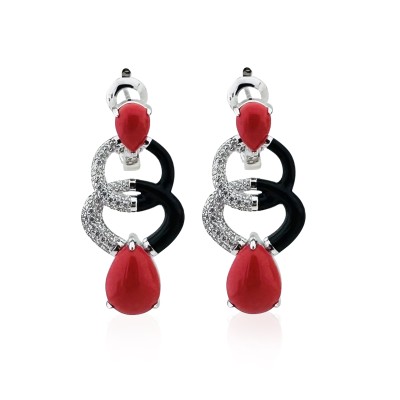 byEdaÇetin - Coral Italian Earrings