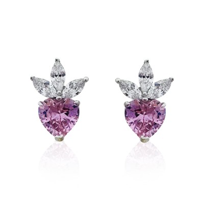 Crown Heart Earrings - Thumbnail