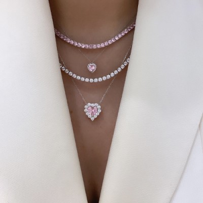 by Eda Çetin - Crystal Pink Heart Necklace (1)