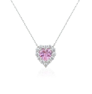 by Eda Çetin - Crystal Pink Heart Necklace