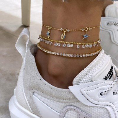 by Eda Çetin - Crystal Stone Pendant Anklet (1)