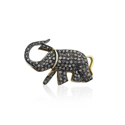 by Eda Çetin - Diamond Big Elephant Pendant