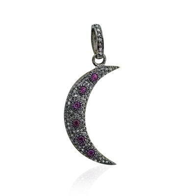 by Eda Çetin - Diamond Big Moon Pendant