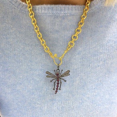 by Eda Çetin - Diamond Dragonfly Necklace