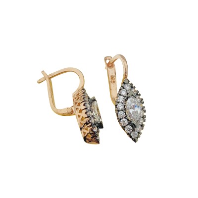 Diamond Mounted Stud Earrings - Thumbnail