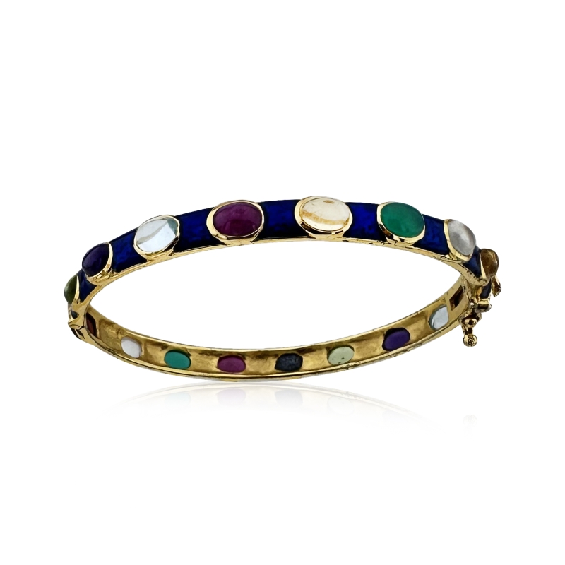 Divan Navy Blue Enamel Bracelet