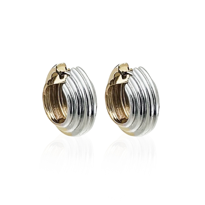 Double Color Italian Hoop Earrings