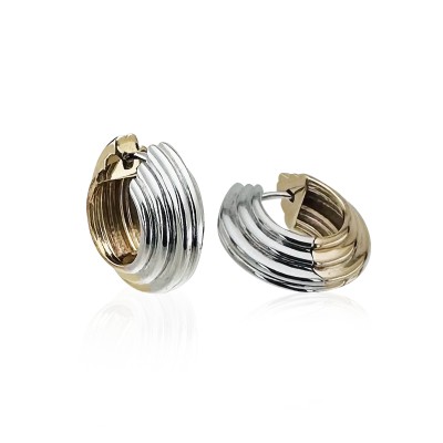 Double Color Italian Hoop Earrings - Thumbnail