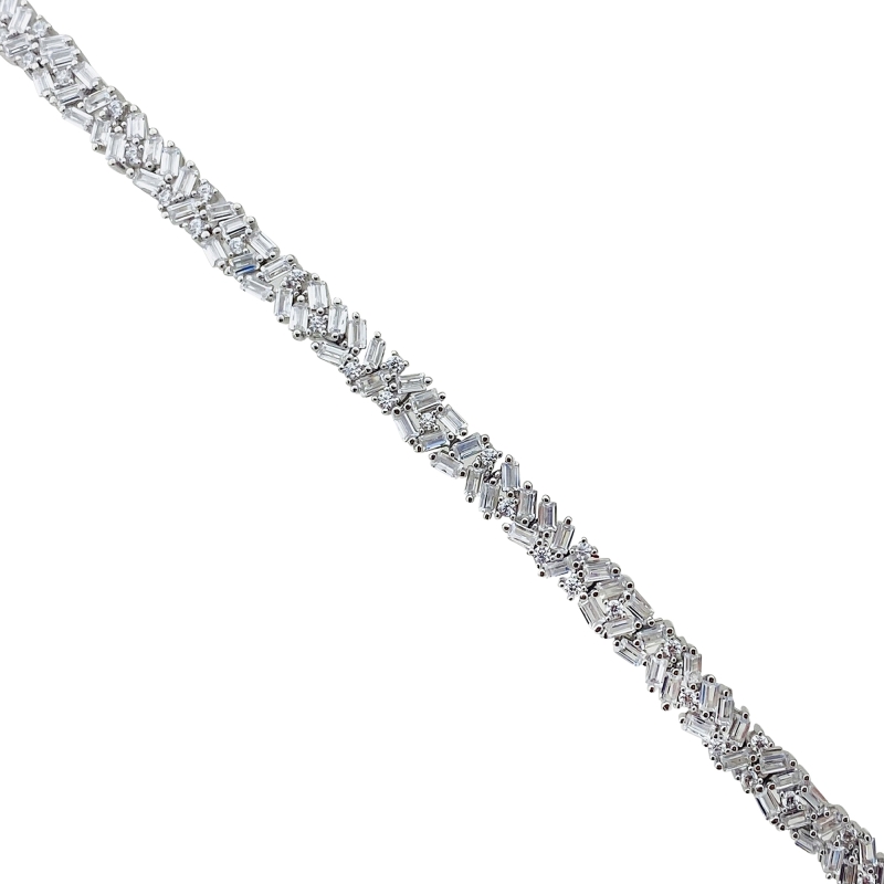 Double Row Baguette Tennis Bracelet