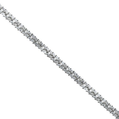 by Eda Çetin - Double Row Marquise Tennis Bracelet