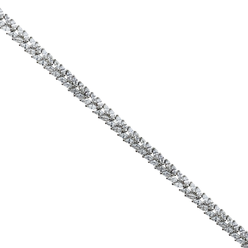 Double Row Marquise Tennis Bracelet