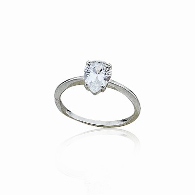 Drop Cut Solitaire Ring - Thumbnail