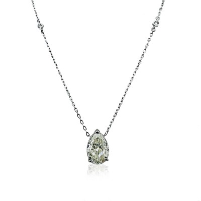 Drop Moissanite Solitaire Necklace