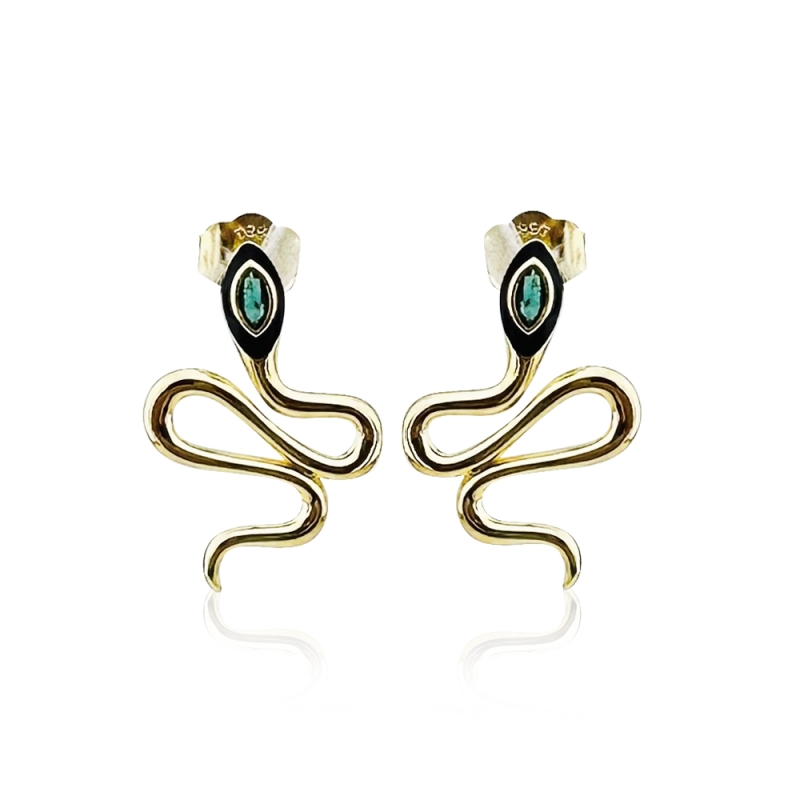 Enamel Snake Earring