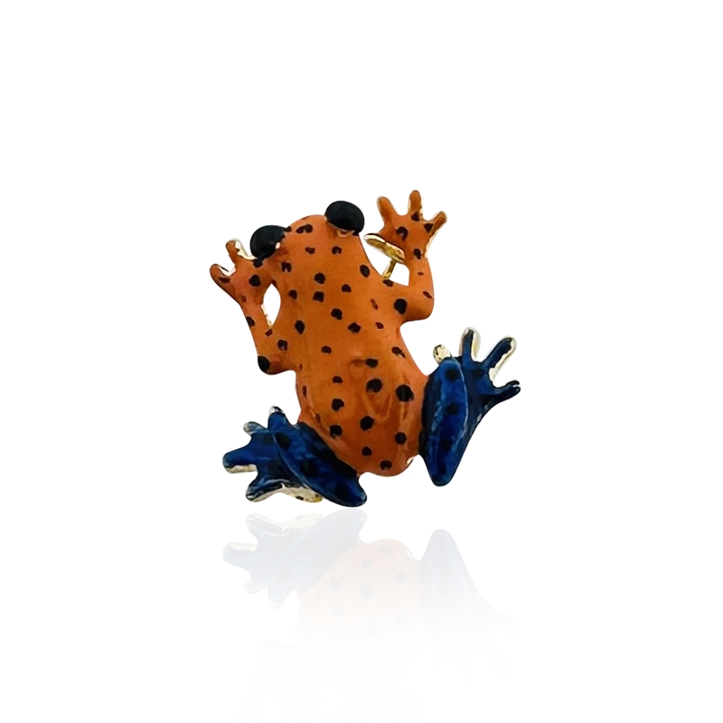 Enameled Frog Brooch