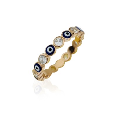 Evil Eye Bead Ring - Thumbnail