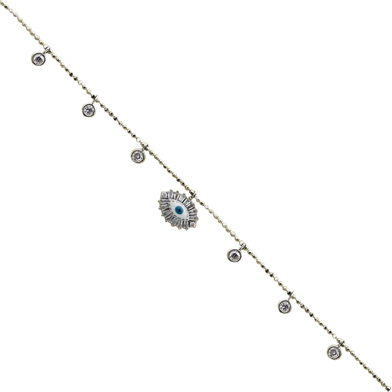 Eye Baguette Stone Anklet