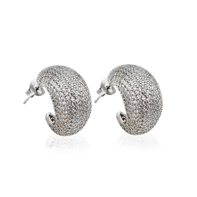 Flora Stone Hoop Earrings