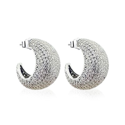 Flora Stone Hoop Earrings - Thumbnail