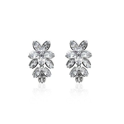 Flower Marquise Earrings - Thumbnail