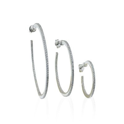 by Eda Çetin - Gemstone Hoop Earrings - 4 cm Diameter (1)