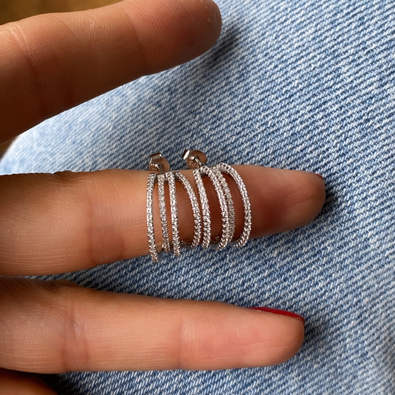 Half Hoop Cage Earring