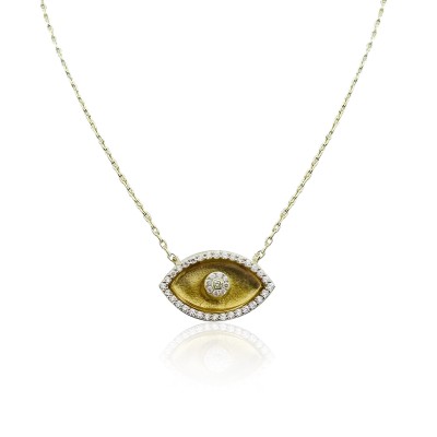 by Eda Çetin - Honey Glass Eye Necklace - Medium Size