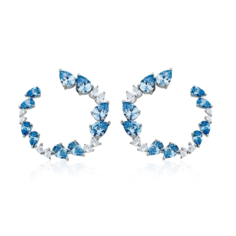 Ice Cut Asymmetric Drop Earrings