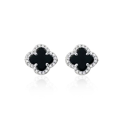 Italian Small Clover Earrings - Thumbnail