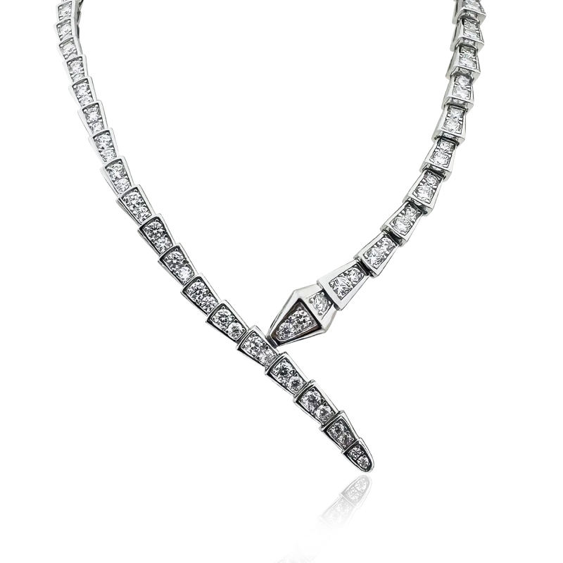 Italian Snake Necklace with Regina Stone