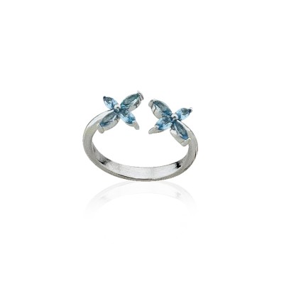 by Eda Çetin - London Blue Double Marquise Ring