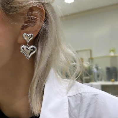 Love Double Heart Earring - Thumbnail