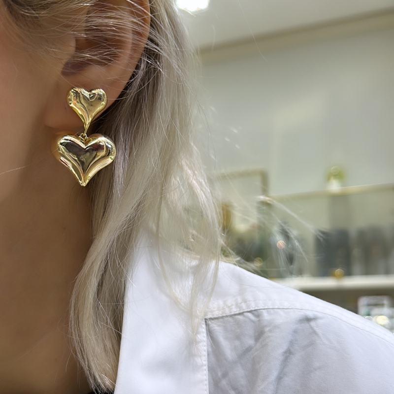 Love Double Heart Earring