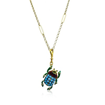 Lucky Ladybug Collection Necklace - Thick Chain - Thumbnail