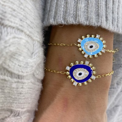 by Eda Çetin - Meis Enameled Evil Eye Bead Bracelet