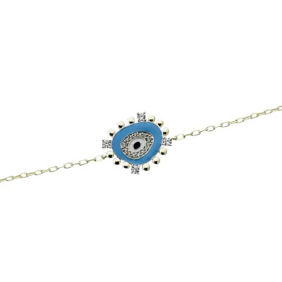 Meis Enameled Evil Eye Bead Bracelet - Thumbnail