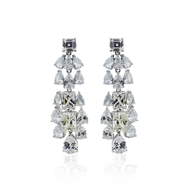 Mias Moissanite Stone Pendant Earrings