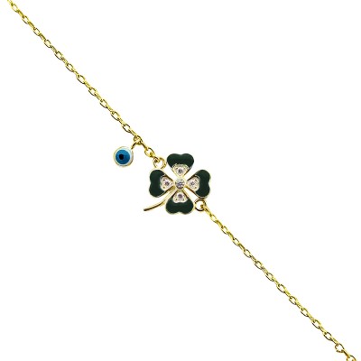 Mini Enamel Clover Bracelet - Thumbnail