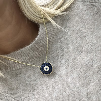 Minos Evil Eye Bead Necklace - Thumbnail