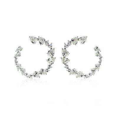 Moissanite Asymmetric Drop Earrings