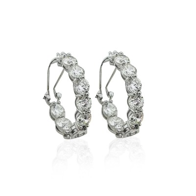 by Eda Çetin - Moissanite Stone Big Hoop Earrings